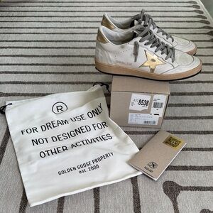 Golden Goose White and Gold Sneakers